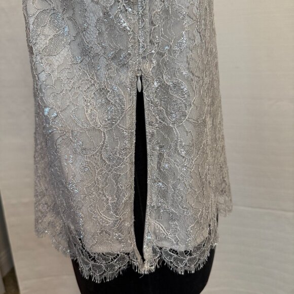 St John Metallic Floral Festive Blouse Size S - Picture 6 of 7